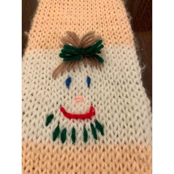 Vintage Handmade Knit Child’s/Small Scarf with Fringe, crocheted girl and boy fa - Picture 11 of 16